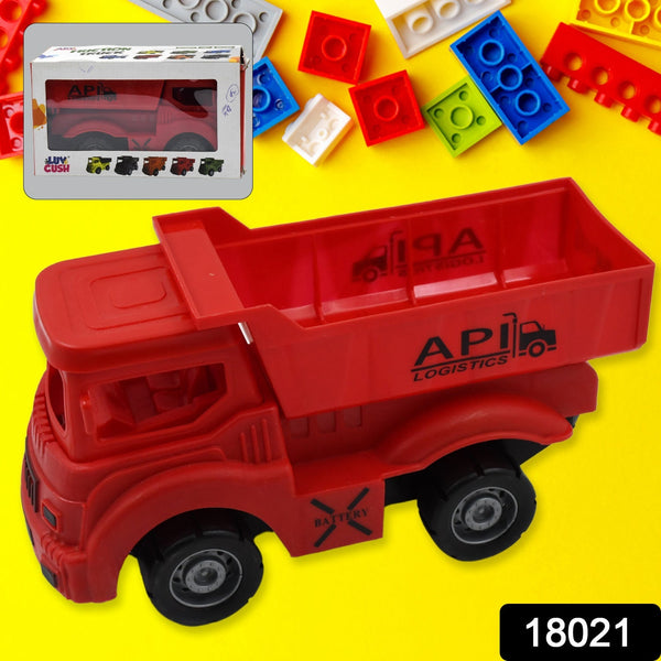 Friction Powered Dumper Toy Truck with Opening Container for Indoor/Outdoor Play