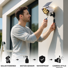 Solar Light Outdoor Motion Sensor Security Camera Shaped Dummy Wall Lamp (1 Pc)