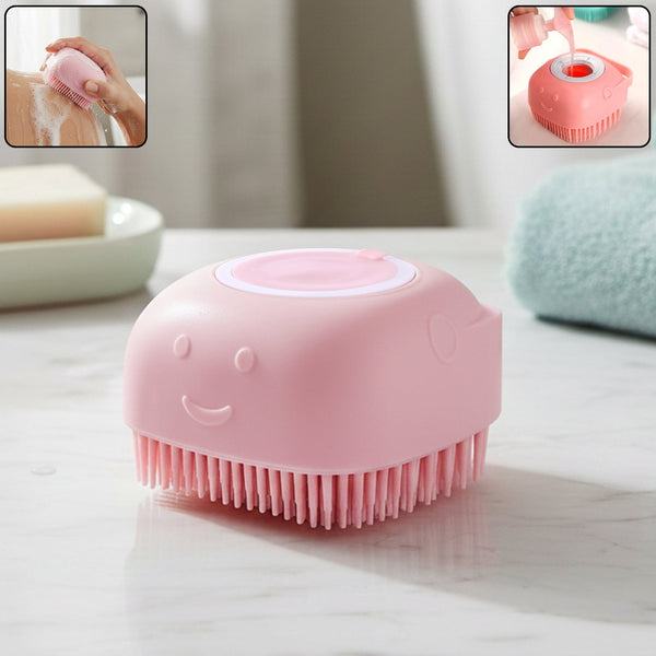 Silicone Massage Bath Body Brush with Built-In Soap Dispenser (1 Pc)